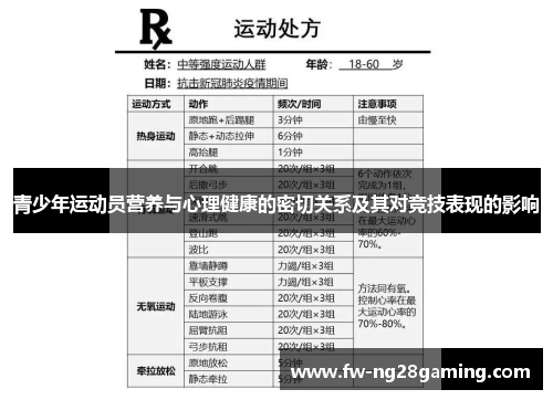 青少年运动员营养与心理健康的密切关系及其对竞技表现的影响